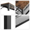 Cuier cu 2 rafturi pentru incaltaminte, Vasagle, banca, pal si metal, negru, 80x30x178.5 cm