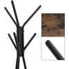Cuier, Songmics, 6 carlige, 2 rafturi, metal, negru, 49x49x179 cm