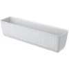 Jardiniera decorativa, Prosperplast, imitatie ratan, alba, 59x15.4x14.2 cm, Old