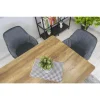 Scaun stil fotoliu bucatarie/living, Artool, Lugo, catifea gri, picioare metal negru, 57.5x56.5x86.5 cm