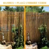 Gard/paravan din bambus natural, 5x1.5 m, sarma zincata