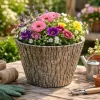 Ghiveci decorativ de gradina, model scoarta de copac, rezistent la intemperii, diametru 38 cm