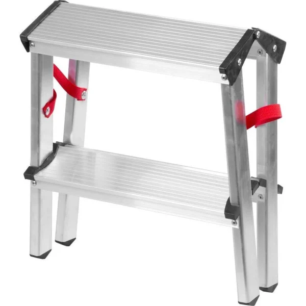 Scara aluminiu, 2 tronsoane, 1 treapta, platforma, max 125 kg, 0.44 m, Strend Pro