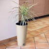 Ghiveci decorativ de flori, Prosperplast, Rato, imitatie ratan, rotund, inalt, cafeniu, 40x76.3 cm