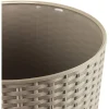 Ghiveci decorativ de flori, Prosperplast, Rato, imitatie ratan, rotund, inalt, cafeniu, 40x76.3 cm