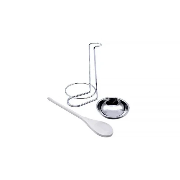 Suport inox cu lingura de lemn, Perfect Home