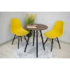 Masa stil scandinav, Artool, rotund, MDF si lemn, maro rustic, 60x73 cm