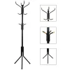 Cuier, Songmics, 12 carlige, metal, negru, 44x44x182 cm