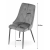 Scaun bucatarie/living, Artool, Imola, catifea negru, picioare metal negru, 48.5x61x93.5 cm