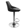 Scaun de bucatarie/bar, Artool, Kast, rotativ, piele ecologica neagra, picior metal argintiu, 45.5x48.5x85-105 cm