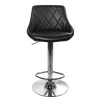 Scaun de bucatarie/bar, Artool, Kast, rotativ, piele ecologica neagra, picior metal argintiu, 45.5x48.5x85-105 cm