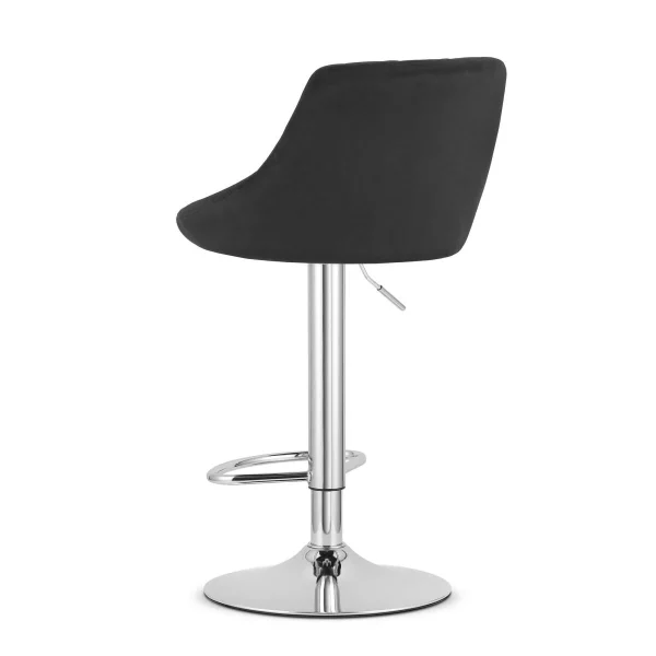 Scaun de bucatarie/bar, Artool, Kast, rotativ, catifea neagra, picior metal argintiu, 45.5x49x85-105 cm