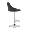 Scaun de bucatarie/bar, Artool, Kast, rotativ, catifea neagra, picior metal argintiu, 45.5x49x85-105 cm