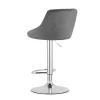 Scaun de bucatarie/bar, Artool, Kast, rotativ, catifea gri, picior metal argintiu, 45.5x49x85-105 cm