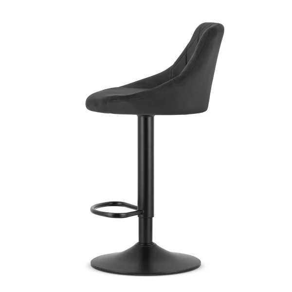 Scaun de bucatarie/bar, Artool, Kast, rotativ, catifea neagra, picior metal negru, 45.5x49x105 cm