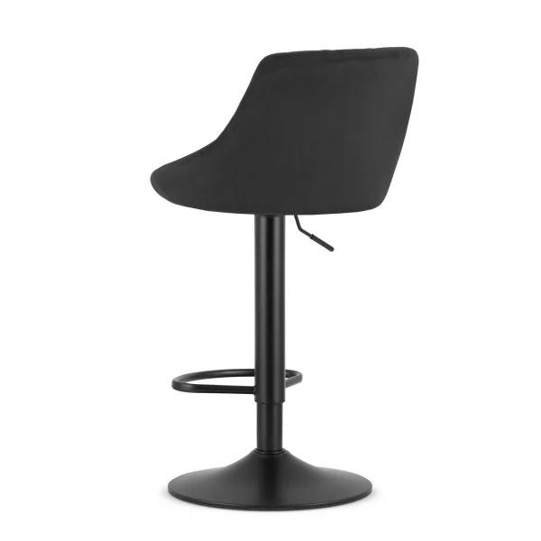 Scaun de bucatarie/bar, Artool, Kast, rotativ, catifea neagra, picior metal negru, 45.5x49x105 cm