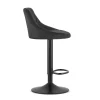 Scaun de bucatarie/bar, Artool, Kast, rotativ, catifea neagra, picior metal negru, 45.5x49x105 cm