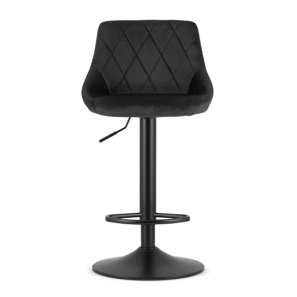 Scaun de bucatarie/bar, Artool, Kast, rotativ, catifea neagra, picior metal negru, 45.5x49x105 cm