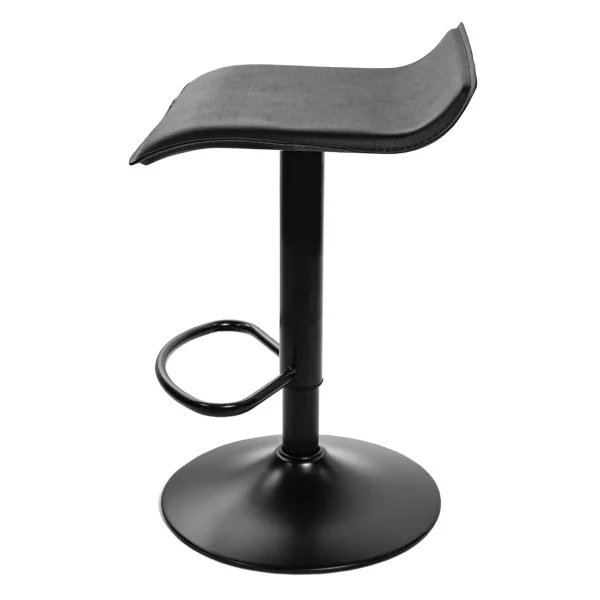 Scaun de bucatarie/bar, Artool, Fort, rotativ, piele ecologica neagra, picior metal negru, 38x39x84 cm