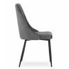 Scaun bucatarie/living, Artool, Imola, catifea gri, picioare metal negru, 48.5x61x93.5 cm