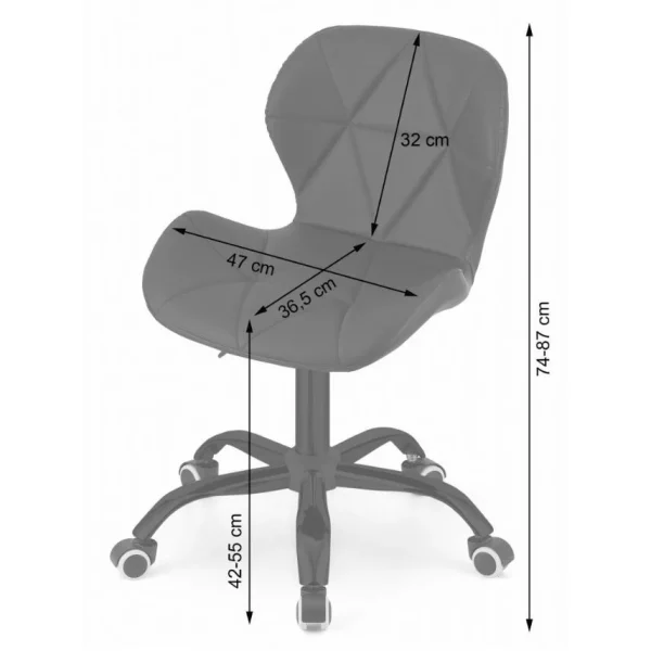 Scaun de birou, Artool, Noto, piele ecologica, negru, 53.5x57x87 cm