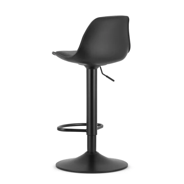 Scaun de bucatarie/bar, Artool, Hoga, rotativ, PP negru, picior metal negru, 38x40x81-102 cm