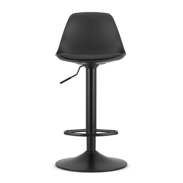 Scaun de bucatarie/bar, Artool, Hoga, rotativ, PP negru, picior metal negru, 38x40x81-102 cm