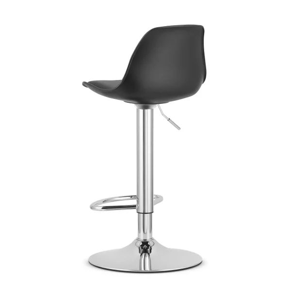 Scaun de bucatarie/bar, Artool, Hoga, rotativ, PP negru, picior metal argintiu, 38x40x81-102 cm