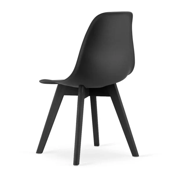 Scaun bucatarie/living, Artool, Kito, PP negru, picioare lemn negru, 46x54.5x80 cm