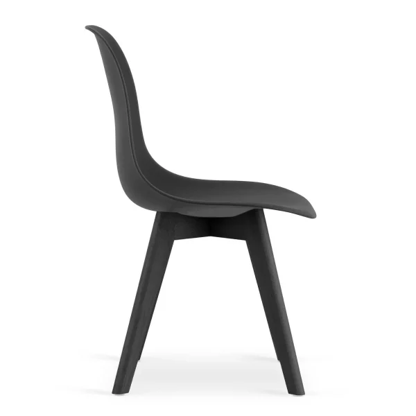 Scaun bucatarie/living, Artool, Kito, PP negru, picioare lemn negru, 46x54.5x80 cm