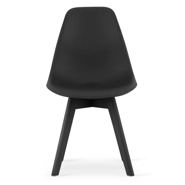 Scaun bucatarie/living, Artool, Kito, PP negru, picioare lemn negru, 46x54.5x80 cm
