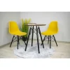 Masa stil scandinav, Artool, rotund, MDF si lemn, maro rustic, 60x73 cm