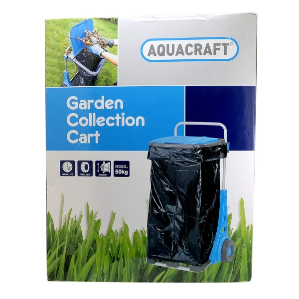 Suport pentru saci de gunoi cu roti pentru gradina, carucior transport navete max 50 kg 120 l