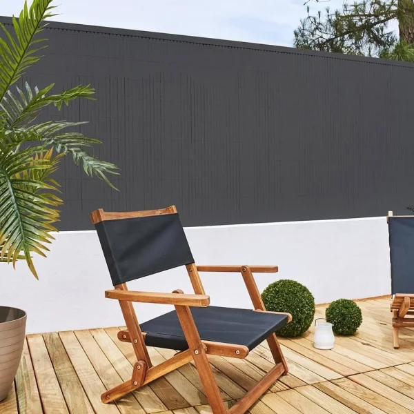 Paravan pentru balcon, terasa, gard PVC, gri, 1300 g/m2, UV, 3x1 m