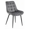 Scaun bucatarie/living, Artool, Bera, catifea, metal, gri si negru, 54x60x88 cm