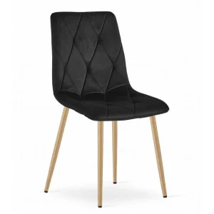 Scaun bucatarie/living, Artool, Libra, catifea, metal, negru, 45x54x86.5 cm