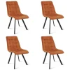 Set 4 scaune bucatarie/living, Artool, Cieza, catifea aramie, picioare metal negru, 49x60x87 cm