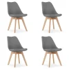 Set 4 scaune bucatarie/living, Artool, Mark, PP grafit, picioare lemn natur, 49x43x82 cm