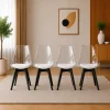Set 4 scaune bucatarie/living, Artool, Mark, PP transparent, picioare negre, 49x43x82 cm