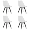 Set 4 scaune bucatarie/living, Artool, Mark, PP alb, picioare negre, 49x55.5x82.5 cm