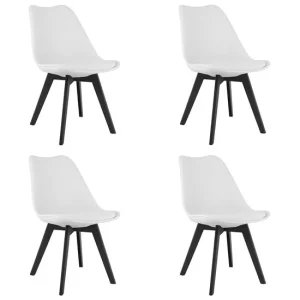Set 4 scaune bucatarie/living, Artool, Mark, PP alb, picioare negre, 49x55.5x82.5 cm