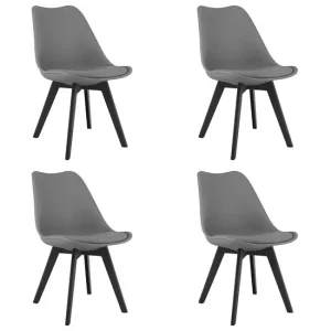 Set 4 scaune bucatarie/living, Artool, Mark, PP grafit, picioare negre, 49x55.5x82.5 cm