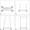 Suport mobil cu roti pentru haine, Songmics, reglabil, metal, argintiu, max 90 kg, 92x45.4x160 cm