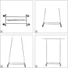 Suport mobil cu roti pentru haine, Songmics, reglabil, metal, argintiu, max 90 kg, 92x45.4x160 cm