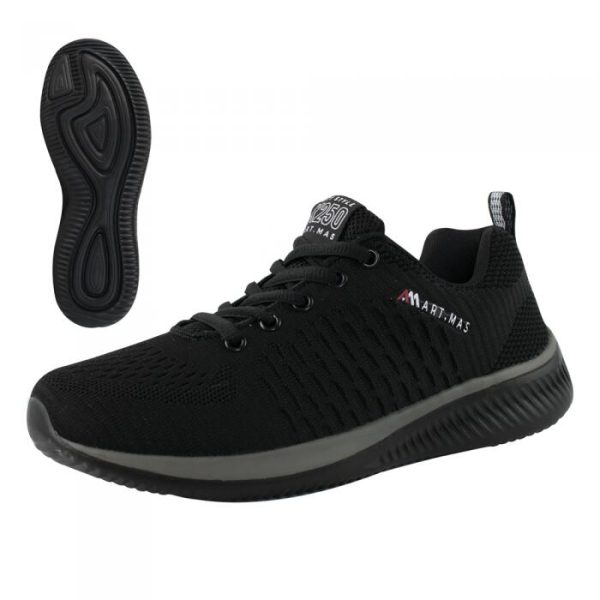 Pantofi casual, textil, talpa spuma Eva, negru si gri, marime 37, ART.MAS
