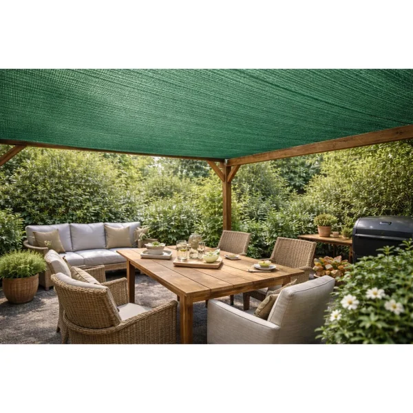 Plasa de umbrire, HDPE, 140 g/mp, grad de umbrire 85%, verde, 1.5x25 m