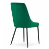 Scaun bucatarie/living, Artool, Imola, catifea verde, picioare metal negru, 48.5x61x93.5 cm