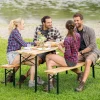 Set mobilier gradina/terasa, pliabil, 1 masa, 2 banci, 200 cm, Dortmund