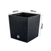 Ghiveci de flori, Prosperplast, Rato Low, patrat, 32 L, imitatie ratan, antracit, 32x32x32.5 cm