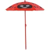 Set mobilier gradina/terasa pentru copii, pliabil, rosu, model buburuza, 1 masa cu umbrela, 2 scaune, Melisenda